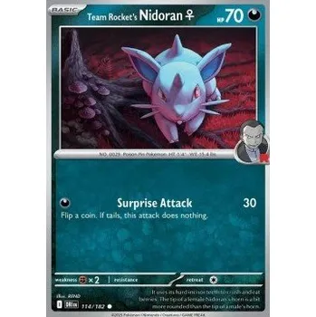Sběratelská karetní hra Pokémon DRI 114/182 Team Rocket's Nidoran ♀ - Destined Rivals Stav: Near Mint, Verze: NORMAL