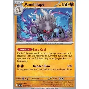 Volný čas Pokémon DRI 092/182 Annihilape - Destined Rivals Stav: Near Mint, Verze: HOLO