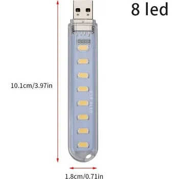 Lampička Mini usb led čtecí lampička na notebook | led světlo - 8LED , Teplá bílá