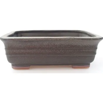 Květináč Keramická bonsai miska 13,5 x 9,5 x 4,5 cm šedá