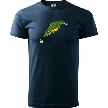 Krokodýl zelený s kačenkou - Triko extra velké (5-8XL) - 8XL ( Námořní modrá (velmi tmavá - téměř černá) )