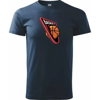 Pánské tričko Basket logo - Triko extra velké (5-8XL) - 6XL ( Námořní modrá (velmi tmavá - téměř černá) )