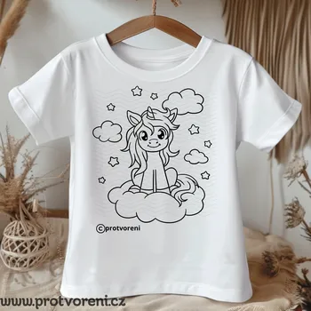 Chlapecké tričko Tričko jako omalovánka Tričko k vybarvení, dětské, JEDNOROŽEC na obláčku, 1 ks zvolte VELIKOST trička ZDE:: 3/4 let Beagle