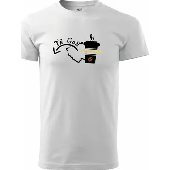 Pánské tričko Pražská kavárna tů gou - Triko extra velké (5-8XL) - 8XL ( Bílá )