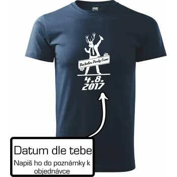 Pánské tričko Bachelor Crew - Triko extra velké (5-8XL) - 6XL ( Námořní modrá (velmi tmavá - téměř černá) )