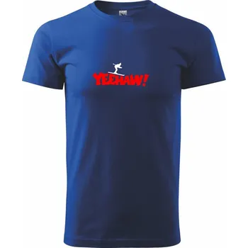 Pánské tričko Yeehaw! lyžař - Triko extra velké (5-8XL) - 6XL ( Královská modrá )