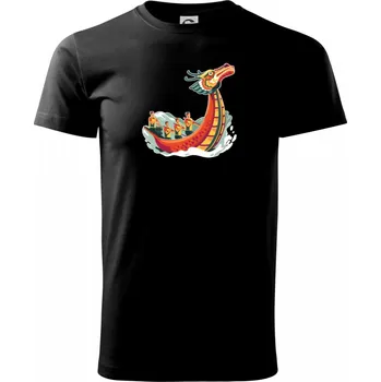 Pánské tričko Dračí lodě při závodě - Triko extra velké (5-8XL) - 7XL ( Černá )
