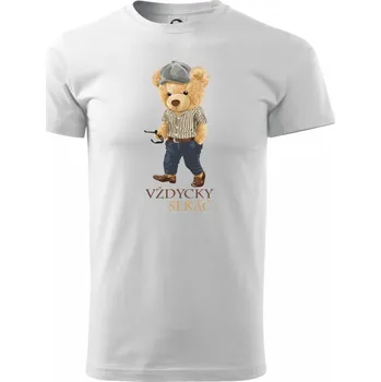Pánské tričko Medvídek vždycky sekáč - Triko extra velké (5-8XL) - 7XL ( Bílá )