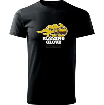 Pánské tričko Box flaming glow - Triko extra velké (5-8XL) - 8XL ( Černá )