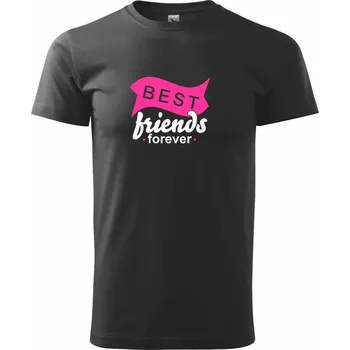 Pánské tričko Best friends stuha - vlna - Triko extra velké (5-8XL) - 6XL ( Černá )