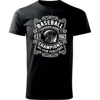 Baseball Superior League - Triko extra velké (5-8XL) - 6XL ( Černá )