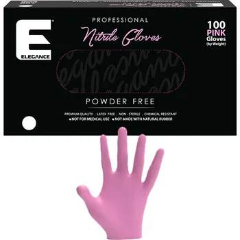 Rukavice Růžové profesionální nitrilové rukavice ELEGANCE Nitrile gloves M - Pink 100ks