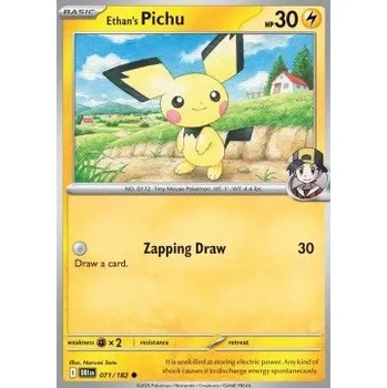 Karetní hra Pokémon DRI 071/182 Ethan's Pichu - Destined Rivals Stav: Near Mint, Verze: REVERSE HOLO