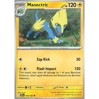 Karetní hra Pokémon DRI 076/182 Manectric - Destined Rivals Stav: Near Mint, Verze: REVERSE HOLO