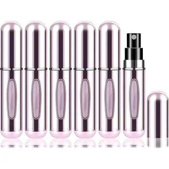 Rozprašovač parfému Plnitelný mini cestovní rozprašovač do kapsy | flakóny - 6 ks růžové