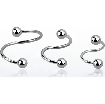 Piercing Spirála s kuličkami v různých délkách SP20B (Spirála s kuličkami v různých délkách z chirurgické oceli SP20B)