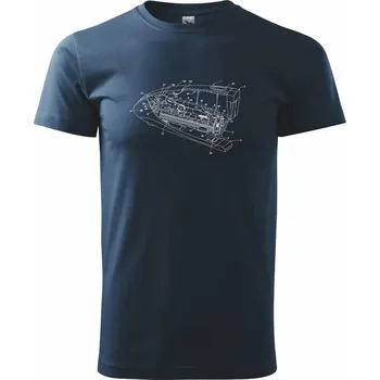 Nákres kancelářská sešívačka - Triko extra velké (5-8XL) - 8XL ( Námořní modrá (velmi tmavá - téměř černá) )