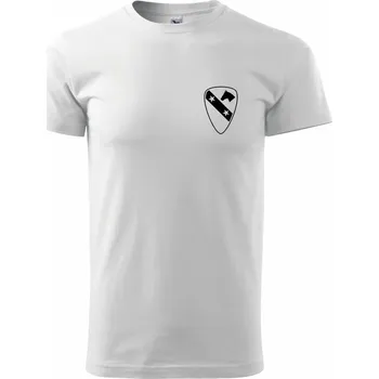 Pánské tričko 1st Cavalry Division hvězdy prsa - Triko extra velké (5-8XL) - 8XL ( Bílá )