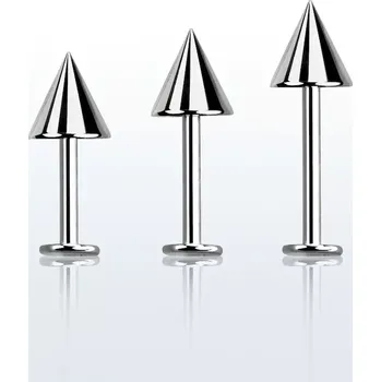 Piercing Labret s kuželem LBCN5S (Labret z chirurgické oceli 316L s vnitřním závitem, s horním kuželem LBCN5S)