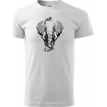 Pánské tričko Slon ilustrace - Triko extra velké (5-8XL) - 7XL ( Bílá )