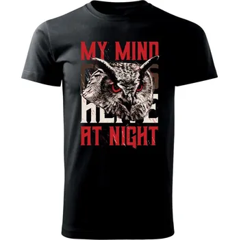 Pánské tričko Owl night - Triko extra velké (5-8XL) - 8XL ( Černá )