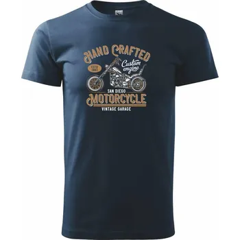 Pánské tričko Hand Crafted Motorcycle - Triko extra velké (5-8XL) - 7XL ( Námořní modrá (velmi tmavá - téměř černá) )