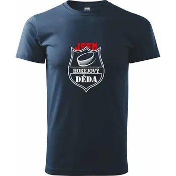Hokejový děda / hokejová babička - puk - Triko extra velké (5-8XL) - 8XL ( Námořní modrá (velmi tmavá - téměř černá) )