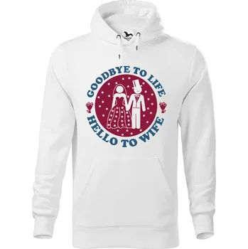Pánská mikina DOBRÝ TRIKO Pánská mikina s potiskem Goodbye to life Velikost pánské mikiny: 3XL, Barva: Bílá