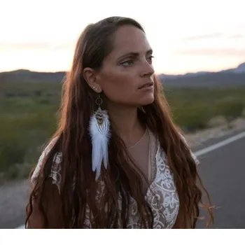 Náušnice Dlouhé peříčkové náušnice | boho šperky | etno náušnice - A7