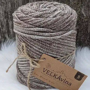 Příze Velká vlna Špagát 5mm Čokoláda se šlehačkou (Špagátová příze 5mm Čokoláda so šĺahačkou)