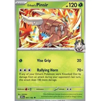 Sběratelská karetní hra Pokémon DRI 001/182 Ethan's Pinsir - Destined Rivals Stav: Near Mint, Verze: NORMAL