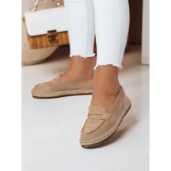 Dámské mokasíny Značkové semišové mokasíny JUDANA ZY0630 - 37 Barva: Béžová, Velikost: 37