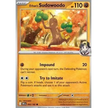 Volný čas Pokémon DRI 093/182 Ethan's Sudowoodo - Destined Rivals Stav: Near Mint, Verze: NORMAL