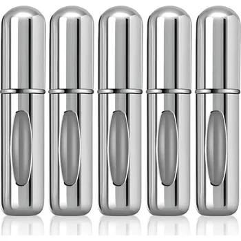 Nestandardní parfém Cestovní mini lahvička pro ženy do kabelky | cestovní flakon - Lesklá stříbrná 5 ks