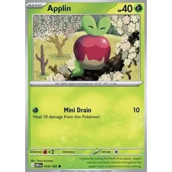 Sběratelská karetní hra Pokémon DRI 016/182 Applin - Destined Rivals Stav: Near Mint, Verze: REVERSE HOLO