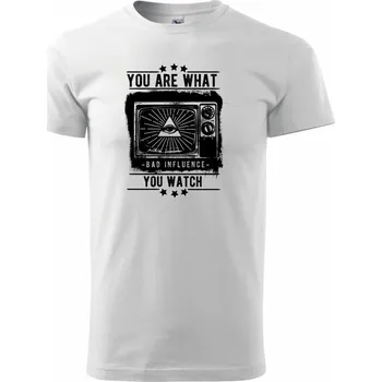 Pánské tričko You Are What You Watch - Triko extra velké (5-8XL) - 7XL ( Bílá )