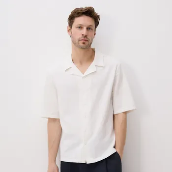 Pánská košile Reserved - Bavlněná košile oversized - bílá - 180DV-00X - 180DV-00X-M