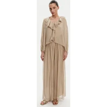 Dámské kalhoty ViCOLO Palazzo kalhoty TD0021 Béžová Regular Fit S