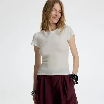 Reserved - Bavlněné tričko slim fit - bílá - 901GB-00X - 901GB-00X-XS