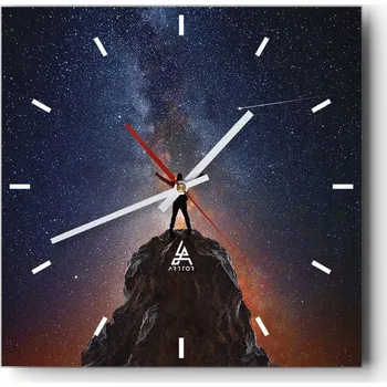 Hodiny Velké nástěnné hodiny 40x40 Abstrakce Skleněné tiché hodiny