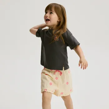 Dívčí oblečení Reserved - Bavlněné šortky - krémová - 738EX-01X - 738EX-01X-80