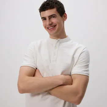 Pánské oblečení Reserved - Polo střihu regular se stojáčkem - krémová - 879DI-01X - 879DI-01X-L