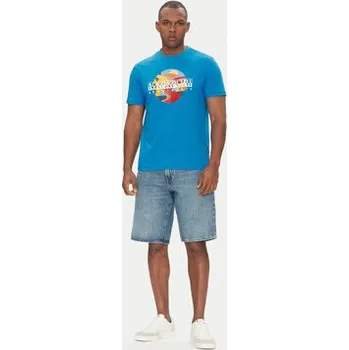 Pánské tričko Napapijri T-Shirt S-Valdor NP0A4IE6 Modrá Regular Fit M