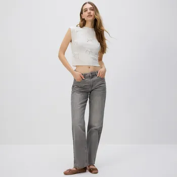 Reserved - Džíny straight leg - světle šedá - YT355-09J - YT355-09J-42