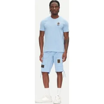 Aeronautica Militare Šortky z materiálu 251BE041CT1122 Světle modrá Regular Fit 52