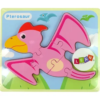 Puzzle Dřevěné puzzle dinosaurus – pterodaktyl růžový nebo pliosaurus modrý