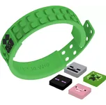 PIXIE CREW & MINECRAFT Náramek zelený + 4 multipixely silikon