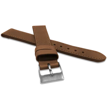 Řemínek na hodinky LAVVU Hnědý prošitý řemínek SPORT z luxusní kůže Top Grain - 20 LSAUE20