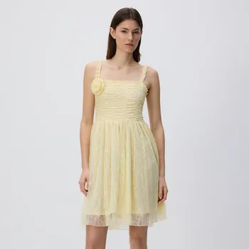 Dámské šaty Reserved - Krajkové šaty - světle žlutá - WV043-10X - WV043-10X-L