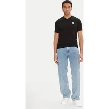 Pánské tričko KARL LAGERFELD T-Shirt 755021 552224 Černá Regular Fit L
